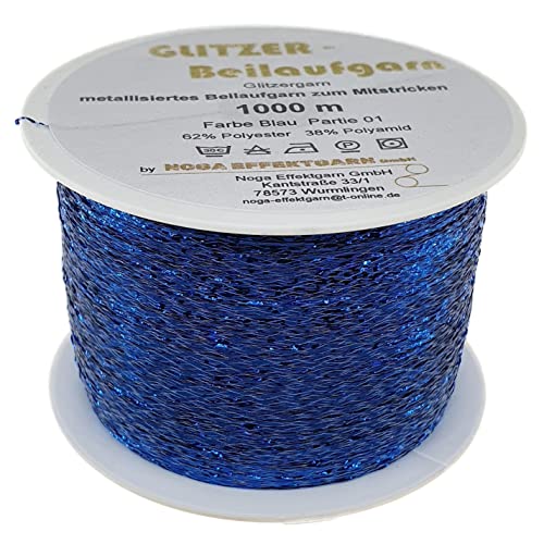 Glitzer Beilaufgarn auf 1000 Meter Spulen - Farbe Blau von NOGA EFFEKTGARN GmbH