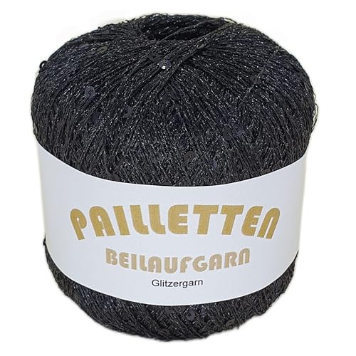 Pailletten Beilaufgarn auf 25 Gramm Knäuel Farbe Schwarz mit Pailletten in Schwarz Pailletten Beilaufgarn auf 25 Gramm Knäuel Farbe Schwarz mit Pailletten in Schwarz von NOGA EFFEKTGARN GmbH