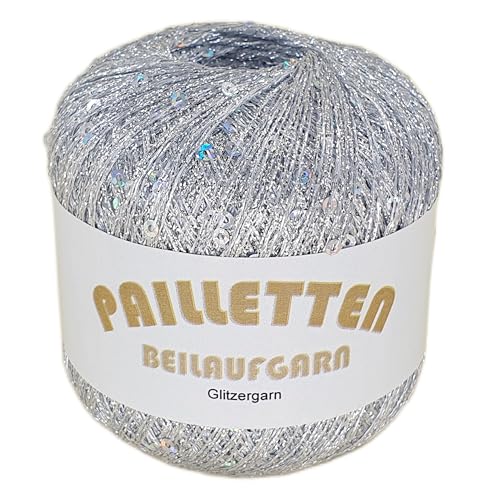 Pailletten Beilaufgarn auf 25 Gramm Knäuel Farbe Silber mit Pailletten in Silber Pailletten Beilaufgarn auf 25 Gramm Knäuel Farbe Silber mit Pailletten in Silber von NOGA EFFEKTGARN GmbH