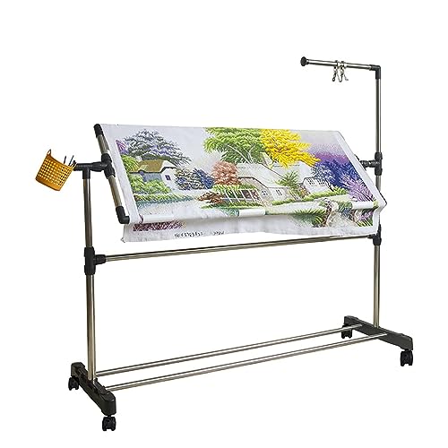 Kreuzstickrahmen, Stickrahmen und Ständer, verstellbarer Bodenrahmen für Handarbeiten, stehender Sticktisch, Kreuzstich-Bastelständer aus Edelstahl L Kreuzstickrahmen, Stickrahmen und Ständer, verstellbarer Bodenrahmen für Handarbeiten, stehender Sticktisch, Kreuzstich-Bastelständer aus Edelstahl L von NOGRAX