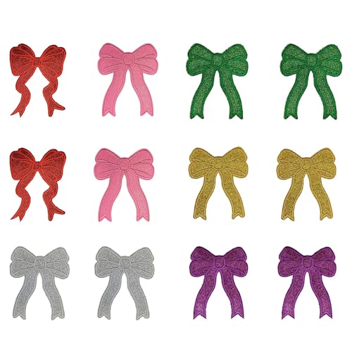 NOIAFZY Schleifen in verschiedenen Farben – Schlitz-Design, zum Aufbügeln, inklusive grüner Schleife, dekorative Aufnäher für Kleidung, Hosen, DIY-Bekleidungsaufkleber, 12 Stück NOIAFZY Schleifen in verschiedenen Farben – Schlitz-Design, zum Aufbügeln, inklusive grüner Schleife, dekorative Aufnäher für Kleidung, Hosen, DIY-Bekleidungsaufkleber, 12 Stück von NOIAFZY