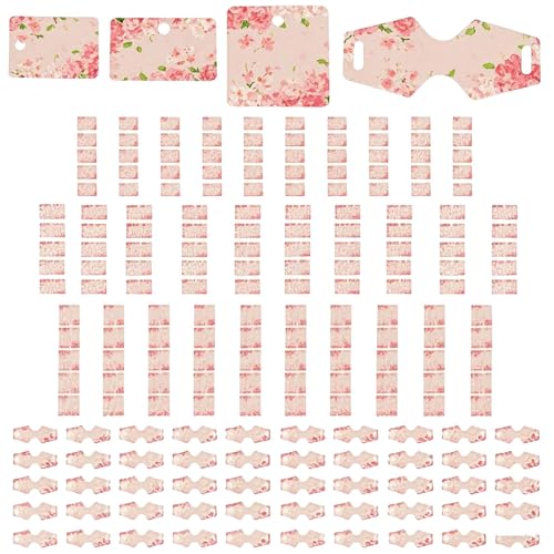 NOIAFZY Schmuckkarten-Set aus weißem Karton, 4 Blumenmusterstile für Ohrring- und Halskettenverpackungen, rosa Blumen-Design, 200 Stück NOIAFZY Schmuckkarten-Set aus weißem Karton, 4 Blumenmusterstile für Ohrring- und Halskettenverpackungen, rosa Blumen-Design, 200 Stück von NOIAFZY