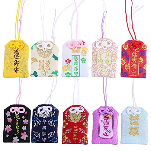 10pcs Japanische Omamori Amulett Hängende Sachet Glücksbringer Segen Tasche Anhänger für Auto 10pcs Japanische Omamori Amulett Hängende Sachet Glücksbringer Segen Tasche Anhänger für Auto von NOLITOY
