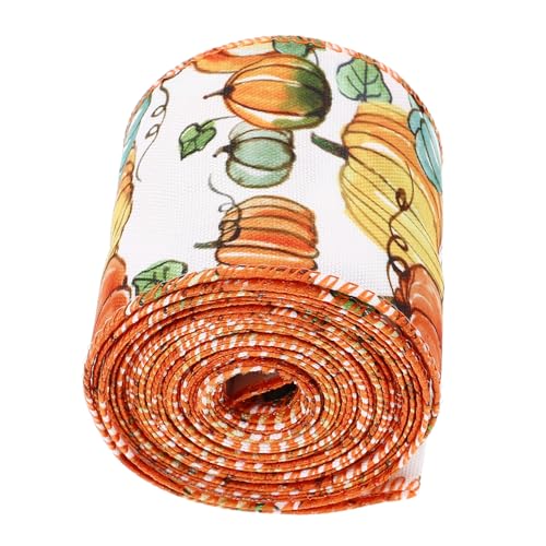 NOLITOY 1 Rolle Herbstliche Kürbis Ripsband für Thanksgiving Geschenkverpackung und Bastelprojekte mit Lebendigem Muster für Diy Schleifen und Festdekorationsideen von NOLITOY