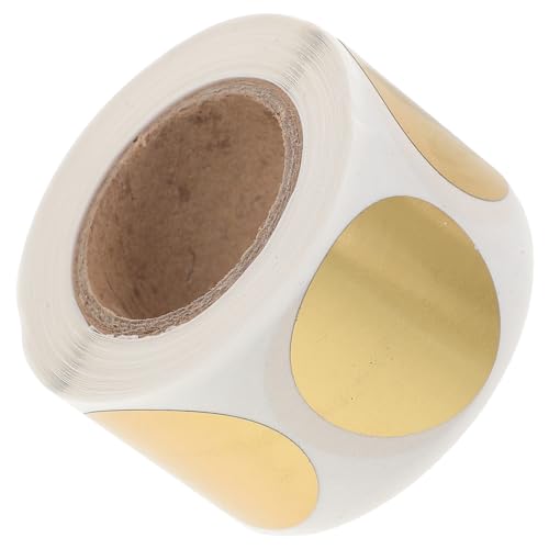 NOLITOY 1 Rolle Rundes Selbstklebendes Etikett Aufkleber Ab Rubbelbeschichtungsaufkleber Kratzen Vinyl Aufkleberkratzer Selbstklebender Etikettenaufkleber Pvc Selbstklebend Golden von NOLITOY