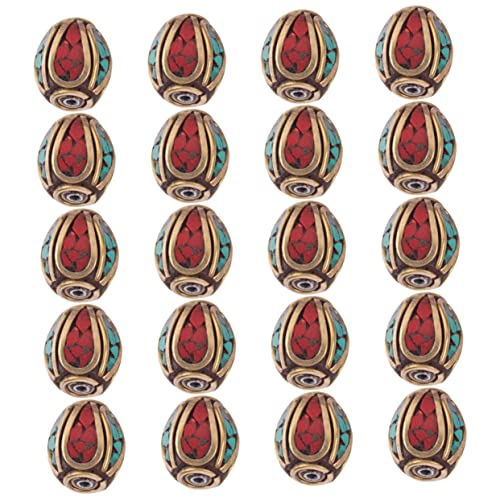 NOLITOY 1 Satz Buddha Spacer Beads Handgemachte Nepal Style Perlen Schmuckzubehör Für Diy Projekte Antike Buddha Perlen Für Spirituelle Dekorationen Und 20 Stück von NOLITOY