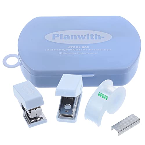 NOLITOY 1 Satz Handwerkzeugkasten büroartikel büromaterial office zubehör statiko office supplies werkzeugtasche bürotisch schreibtisch Sammelalbum Mini-Hefter Mini-Bürobedarfsset Abs Blue von NOLITOY