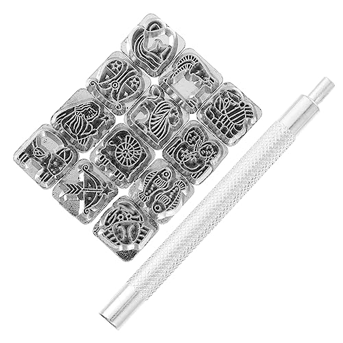 NOLITOY 1 Satz Tierkreisdruckwerkzeug Handwerk drücken Basteln Briefmarken Stempelset Stempel prägen Stempelwerkzeuge Metallstempel Stanzwerkzeug Stempelherstellungsset Zinklegierung von NOLITOY