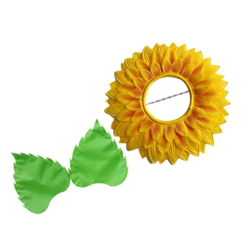 NOLITOY 1 Set Sonnenblumen Kopfbedeckung Weiß Für Mädchenkostüm Cosplay Leuchtende Handschuhe Damen Girasoles Kopfbedeckung Gelber Blumenhut Halloween Blumen Kopfbedeckung Party von NOLITOY