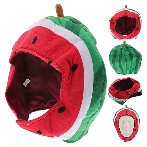 NOLITOY 1 Stück Wassermelonen-Kopfbedeckung Kleid Für Sommer Pflanzen Erwachsenenkostüme Neuartige Wassermelonenmütze Weihnachtsmütze Verrückte Hüte Partyhut von NOLITOY