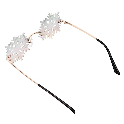 NOLITOY 1 Stück Schneeflocken- Raule Brillen Weihnachtsschneeflockenbrille Weihnachtsbrille Party Partybrille Fotorequisite Partyzubehör Metall von NOLITOY
