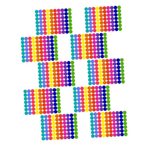 NOLITOY 10 Blatt Bunte Selbstklebende Runde Punkte Aufkleber Praktische Klebepunkte für Geschenkverpackungen Etiketten Büroorganisation Farbige Markierungsetiketten zum Beschriften und von NOLITOY