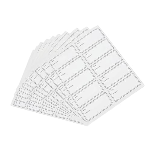 NOLITOY 10 Blatt Mehrzweck Lebensmittel Etiketten Wasser und Ölbeständige Ablösbare Rechteckige Aufkleber für Flaschen Gläser Vorratsbehälter Selbstklebende Blanko Beschriftungsaufkleber NOLITOY 10 Blatt Mehrzweck Lebensmittel Etiketten Wasser und Ölbeständige Ablösbare Rechteckige Aufkleber für Flaschen Gläser Vorratsbehälter Selbstklebende Blanko Beschriftungsaufkleber von NOLITOY