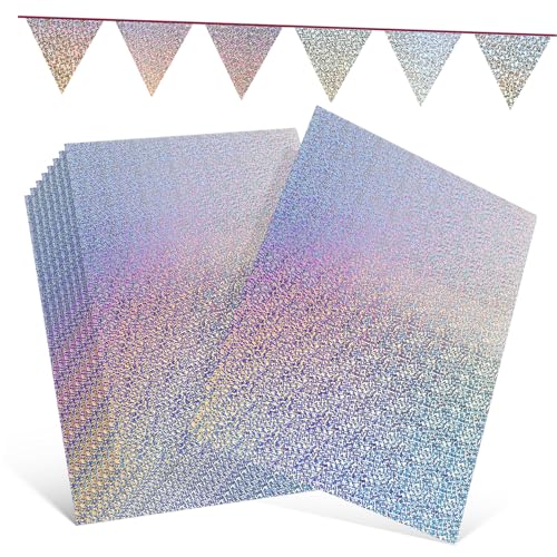 NOLITOY 10 Blatt Scrapbook Metallic Karten Glitzer Dickes Papier Zum Basteln Dekorative Papiere Folie Blau Schwergewicht Glänzende Farbe Pastell Holografisches Origami von NOLITOY