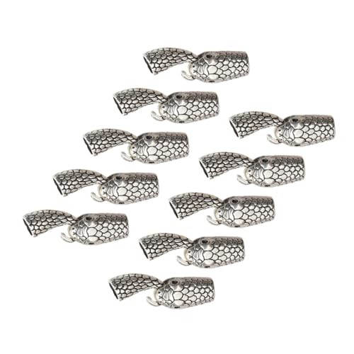 NOLITOY 10 Paare Schmuck knebelverschlüsse aus Legierung Schlangenkopf Design Armbandverschlüsse für Schmuckherstellung DIY Basteln Traditionell Antik silberfarben von NOLITOY