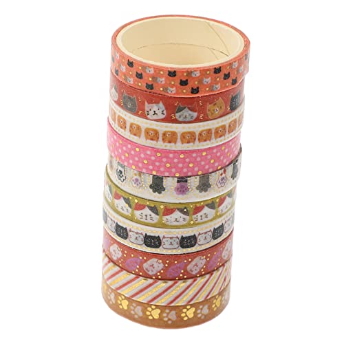 NOLITOY 10 Rollen Katzen und Hundemuster Washi Tape Dekoratives Klebeband für DIY Scrapbooking Geschenkverpackung und Journaling Vielseitig und Leicht zu Handhaben von NOLITOY