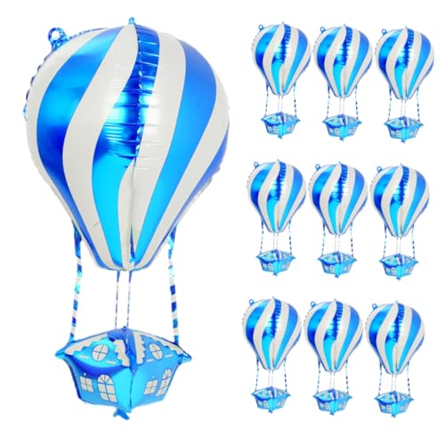 NOLITOY 10 Stück Aluminiumfolie Heißluftballon Luftballons mit Lebendiger Farbgebung Schnellem Aufblasen als Festliche Partydekoration für Kindergeburtstag Shower Weihnachten und Hochzeit von NOLITOY