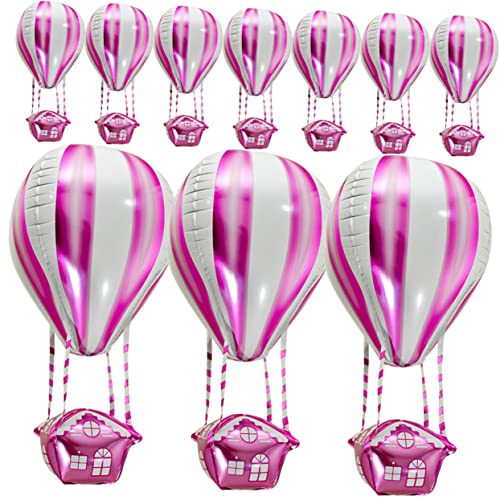 NOLITOY 10 Stück Ballon Aus Aluminiumfolie Für Hoch Heiße Luft Geburtstag Heißluftballon Aus Aluminium Uv Party Klassenzimmerdekorationen Mit Heißluftballons Weiß Und Pastell Rosa von NOLITOY