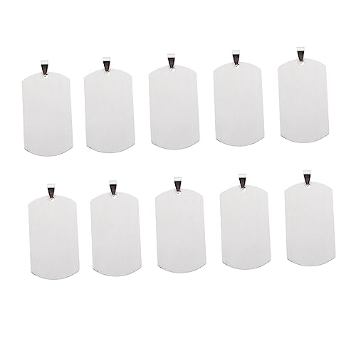 NOLITOY 10 Stück Blank Tags Titanstahl Anhänger zum Gravieren für Militärische Erkennungsmarken für Haustier Id Schmuck und Kreative DIY Projekte von NOLITOY