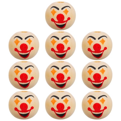 NOLITOY 10 Stück Clown Holzperlen für DIY Schmuck Basteln von Armbändern und Ohrringen und Kreativitätsfördernd NOLITOY 10 Stück Clown Holzperlen für DIY Schmuck Basteln von Armbändern und Ohrringen und Kreativitätsfördernd von NOLITOY