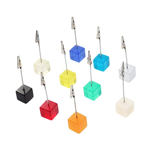 NOLITOY 10 Stück Geschäftskartenhalter Krokodilklemme Für Den Schreibtisch Würfel Harz Fotoclip Halter Diy - Hochzeitshalter Zufällige Farbe von NOLITOY