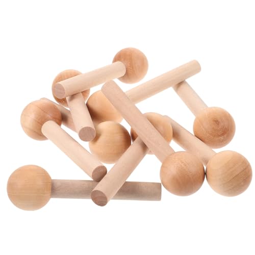 NOLITOY 10 Stück Holzstifte Planke Steckbretter für Wände lange Stecktafelhaken Gitterwandhaken Hakenstopper für Stecktafeln Haken für Lochwand Stecknadeln aus Holz Haken pegboard hölzern von NOLITOY