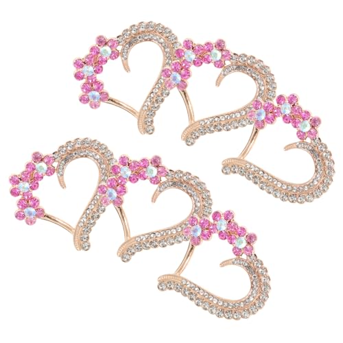 NOLITOY 10 Stück Liebe Zubehör Accessoires schmucksteine gemuse glitzersteinchen Herzförmige Strasssteine rhinestones für Rucksäcke Patch Handtaschenapplikationen Legierung Rosa von NOLITOY