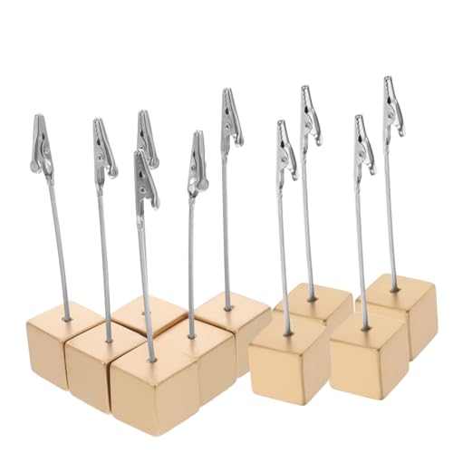 NOLITOY 10 Stück Memo-clip-halter-ständer – Würfelbasis, Tischnummern-tischkartenhalter, Krokodilklemme Präsentieren Von Namenskarten, Fotos, Papiernotizen Für Büro Oder Zuhause von NOLITOY