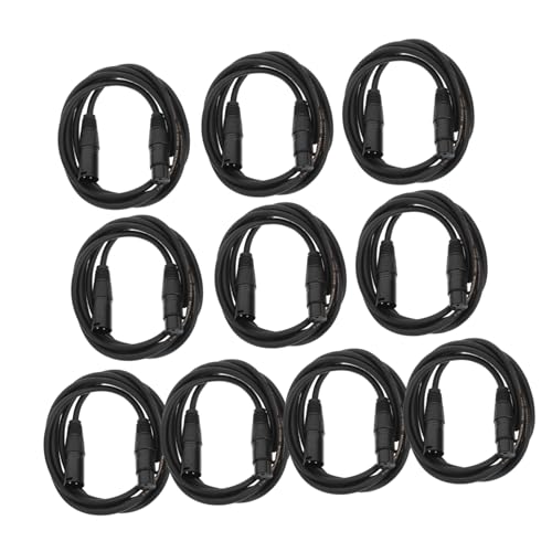 NOLITOY 10 Stück Pin Dmx Kabel Xlr Signalkabel für Moving Head Licht Bühnenbeleuchtung Dj Ktv Bühhnenequipment Robust Flexibles PVC Schwarz von NOLITOY