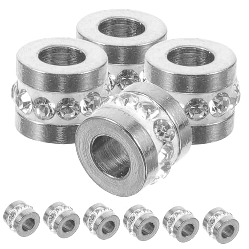 NOLITOY 10 Stück Spacer Perlen mit Strass Langlebige Diy Schmuckherstellung Zubehör Lochperlen für Armband Bastelperlen für Perlenweben und Anhänger Selber Machen NOLITOY 10 Stück Spacer Perlen mit Strass Langlebige Diy Schmuckherstellung Zubehör Lochperlen für Armband Bastelperlen für Perlenweben und Anhänger Selber Machen von NOLITOY