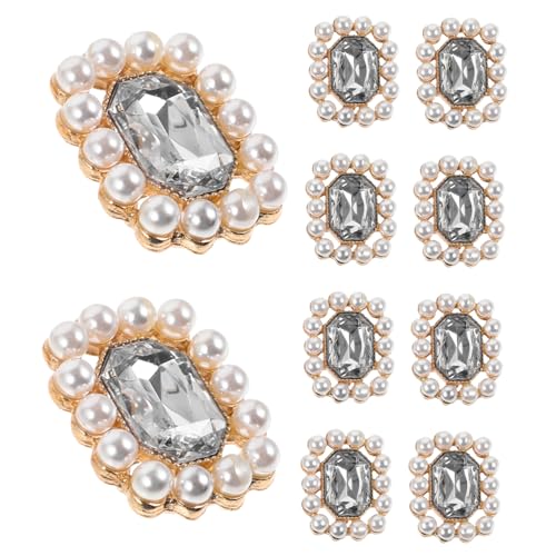 NOLITOY 10 Stück Strass knöpfe Retro-Knöpfe Mantelknöpfe Nähen Perlmuttknöpfe, Strasssteine Bastelknöpfe Strass-Knopfdekor Kleiderknöpfe handwerk mantel knopf Legierung von NOLITOY