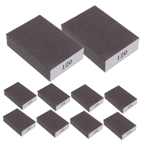 NOLITOY 10 Stück Teiliges Doppelseitiger Schleifschwamm Körnung mit Ergonomischem Griff Waschbar Weich und Flexibel für Holz Metall Trockenbau und Möbelpolitur Hohe Dichte für von NOLITOY