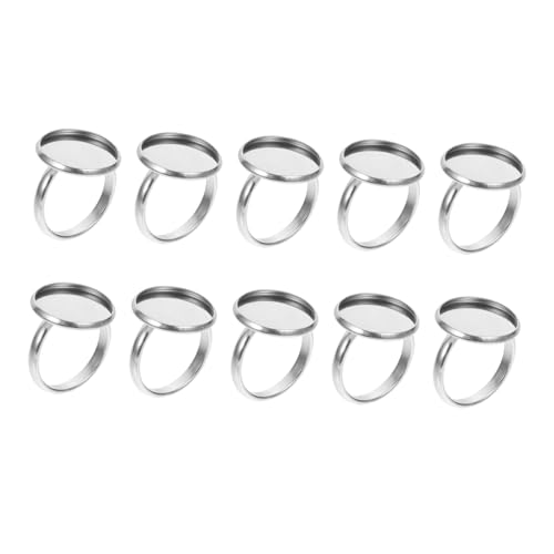 NOLITOY 10 Stück Teiliges Edelstahl Ringrohling Verstellbare Ringschiene DIY Schmuckzubehör für Individuelle Ringgestaltung Langlebige Glatte Oberfläche Komfortabler Fingerschmuck von NOLITOY
