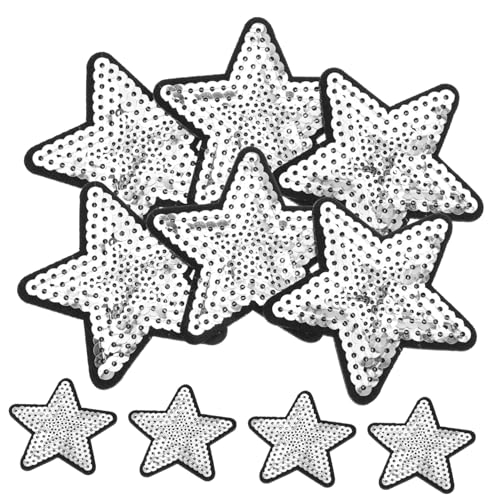 NOLITOY 10 Stück Teiliges Glitzernde Stern Patches für DIY Projekte Aufbügelbare Applikationen für Kleidung Taschen Jeans und Hüte für Kreative Bastelideen von NOLITOY