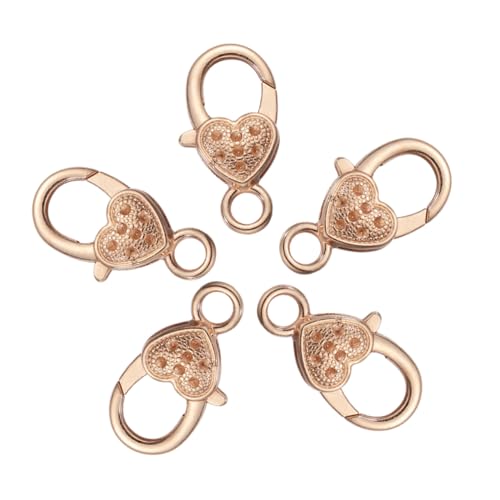 NOLITOY 10 Stück Teiliges Herzförmige Karabinerverschlüsse aus Legierung Leichter Schmuckverschluss für Taschen Armbänder Halsketten Vintage Look DIY Zubehör Goldfarben NOLITOY 10 Stück Teiliges Herzförmige Karabinerverschlüsse aus Legierung Leichter Schmuckverschluss für Taschen Armbänder Halsketten Vintage Look DIY Zubehör Goldfarben von NOLITOY