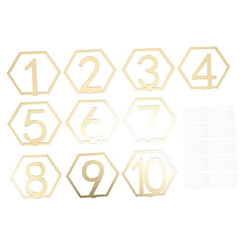 NOLITOY 10 Stück Teiliges Hochzeitstischnummern Hexagonal Design Platzkartenhalter für Partys Einzigartige Tischdekoration für Hochzeitsfeiern und Veranstaltungen NOLITOY 10 Stück Teiliges Hochzeitstischnummern Hexagonal Design Platzkartenhalter für Partys Einzigartige Tischdekoration für Hochzeitsfeiern und Veranstaltungen von NOLITOY