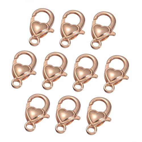 NOLITOY 10 Stück Teiliges Legierungs lobster verschlüsse mit Herzmuster Langlebige Schmuckverschlüsse zum DIY schmuckbasteln für Schlüsselanhänger Taschenverschlüsse Armbänder und NOLITOY 10 Stück Teiliges Legierungs lobster verschlüsse mit Herzmuster Langlebige Schmuckverschlüsse zum DIY schmuckbasteln für Schlüsselanhänger Taschenverschlüsse Armbänder und von NOLITOY