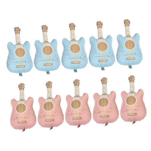NOLITOY 10 Stück Teiliges Matte Gitarrenform Folienballons Wiederverwendbare Partydekoration Trendige Musik Ballons für Geburtstag Hochzeit Indoor und Outdoor Events von NOLITOY