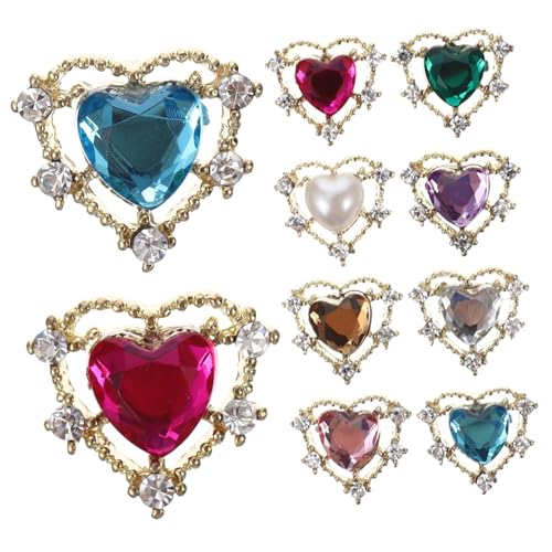 NOLITOY 10 Stück Teiliges Nail Art Charms Herzform Bunte Nagelschmuck DIY Dekoration Langlebige Strasssteinchen für Fingernägel Schuhe Gitarre und Kreative Bastelprojekte Zufällige Farbe NOLITOY 10 Stück Teiliges Nail Art Charms Herzform Bunte Nagelschmuck DIY Dekoration Langlebige Strasssteinchen für Fingernägel Schuhe Gitarre und Kreative Bastelprojekte Zufällige Farbe von NOLITOY
