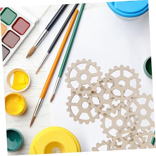 NOLITOY 10 Stück Teiliges Runde Holzscheiben Zahnräder DIY Bastelholz für Malen und Dekorieren Holzscheiben Ornamente für Handwerk und Gestalten von NOLITOY