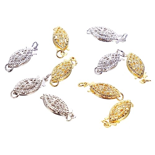 NOLITOY 10 Stück Teiliges Schmuckverschluss Weiße und Goldene Fischhaken Verschlüsse Diy Armband und Halskettenverbinder für Schmuckherstellung und Handwerk NOLITOY 10 Stück Teiliges Schmuckverschluss Weiße und Goldene Fischhaken Verschlüsse Diy Armband und Halskettenverbinder für Schmuckherstellung und Handwerk von NOLITOY