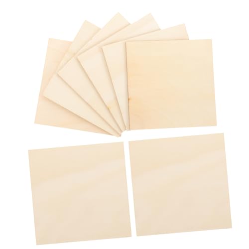 NOLITOY 10 Stück Teiliges Unbehandelte Holzplatten Quadratisch Glatt zum Basteln DIY Holztafeln mit Gleichmäßiger Dicke für Malen Gravieren und Kreative Holzdekorationen von NOLITOY