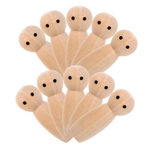 NOLITOY 10 Stück Teiliges Unbemalte Holzpuppen zum Bemalen Kleine Handliche Holzfiguren Kinderfreundliches DIY bastelspielzeug Kreative Holzpeg deko für Kinderzimmer und Tischdekoration NOLITOY 10 Stück Teiliges Unbemalte Holzpuppen zum Bemalen Kleine Handliche Holzfiguren Kinderfreundliches DIY bastelspielzeug Kreative Holzpeg deko für Kinderzimmer und Tischdekoration von NOLITOY