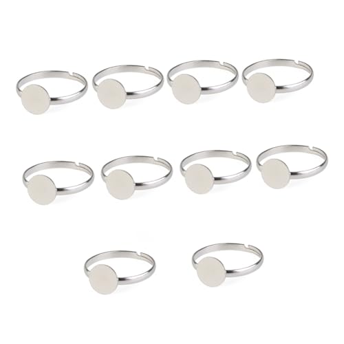 NOLITOY 10 Stück Teiliges Verstellbare Silberne Ringrohlinge DIY Schmuckringe Basteln Metallringe für Modebewusste Handwerksprojekte NOLITOY 10 Stück Teiliges Verstellbare Silberne Ringrohlinge DIY Schmuckringe Basteln Metallringe für Modebewusste Handwerksprojekte von NOLITOY