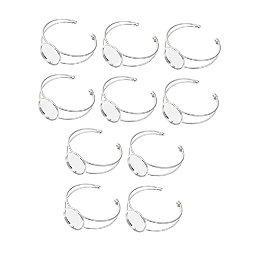NOLITOY 10 Stück Teiliges Verstellbares Kupfer Armband mit Gewölbter Fassung DIY Schmuckzubehör für Damen Robuste Metallarmbänder zum Basteln und Personalisieren NOLITOY 10 Stück Teiliges Verstellbares Kupfer Armband mit Gewölbter Fassung DIY Schmuckzubehör für Damen Robuste Metallarmbänder zum Basteln und Personalisieren von NOLITOY