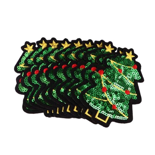 NOLITOY 10 Stück Teiliges Weihnachts-pailletten Aufbügel-patches Bestickte Applikationen mit Weihnachtsbaum-motiv Glitzernde DIY Stoffaufnäher für Kleidung Jeans Hüte Pullover Vielseitige NOLITOY 10 Stück Teiliges Weihnachts-pailletten Aufbügel-patches Bestickte Applikationen mit Weihnachtsbaum-motiv Glitzernde DIY Stoffaufnäher für Kleidung Jeans Hüte Pullover Vielseitige von NOLITOY