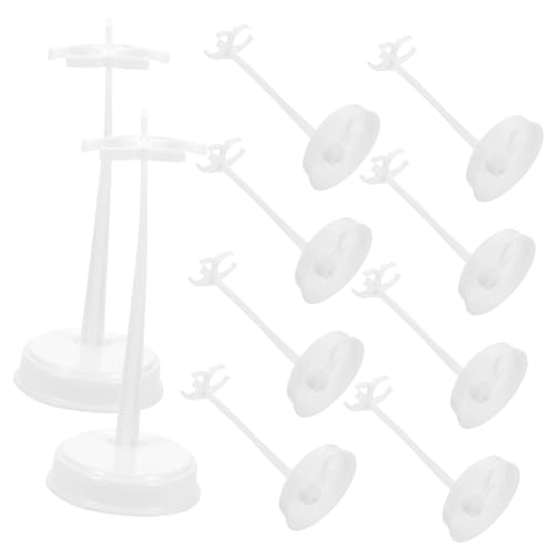 NOLITOY 10 Stück Teiliges Weiße Mini Puppenständer für Mädchen Stabile Doll Display Stands aus Robustem Material Leichter Puppenhalter zur Kreativen Präsentation und Sicheren Fixierung von NOLITOY
