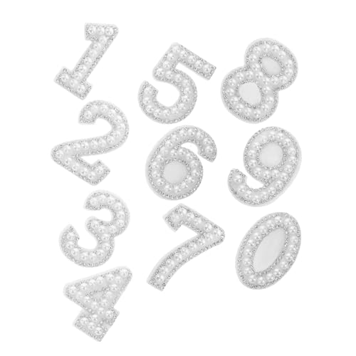 NOLITOY 10 Stück Teiliges Weiße Perlen Zahlen Patches zum Aufbügeln und Aufnähen Selbstklebende Strass Applikationen für Kleidung Taschen Hüte DIY Dekoration Einfach Anzubringen NOLITOY 10 Stück Teiliges Weiße Perlen Zahlen Patches zum Aufbügeln und Aufnähen Selbstklebende Strass Applikationen für Kleidung Taschen Hüte DIY Dekoration Einfach Anzubringen von NOLITOY