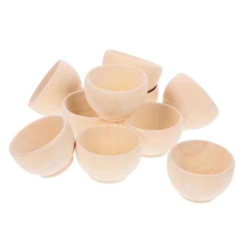 NOLITOY 10 Stück Unbehandelte Holzbowl für DIY Projekte Kreative Holzschalen zum Basteln Dekorieren und Gestalten von Valentinstag Muttertag Vatertag Naturmaterial Leicht und Robust von NOLITOY