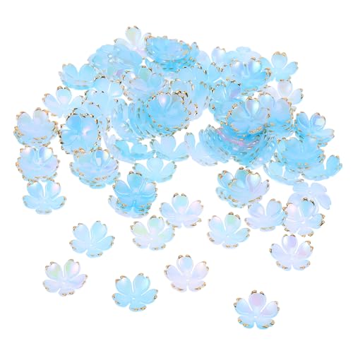 NOLITOY 100 Stück Acryl Spacer Beads Kirschblüten Perlenkappen Mini Blüten Charms für Diy Schmuckherstellung Armbänder Halsketten Basteln Zubehör in Lake NOLITOY 100 Stück Acryl Spacer Beads Kirschblüten Perlenkappen Mini Blüten Charms für Diy Schmuckherstellung Armbänder Halsketten Basteln Zubehör in Lake von NOLITOY